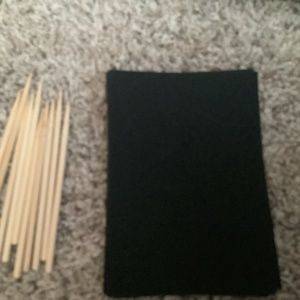 5. 25 of rainbow scratch paper and 10 stencils